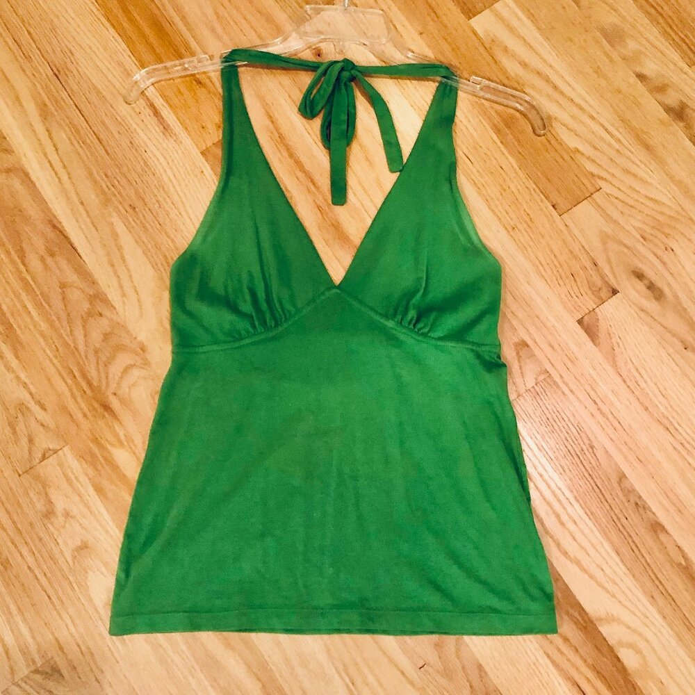 J. Crew Green Halter Top